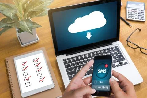 SMS Messaging Communication Notification Alert Reminder sms Stock Photos