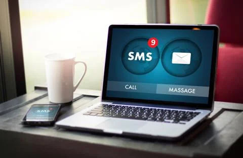 SMS Messaging Communication Notification Alert Reminder sms Stock-Fotos