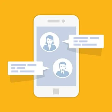 Sms messenger service interface - texting conversation Stock Illustration