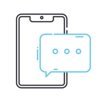 Sms notification line icon, outline symbol, vector illustration, concept sign Stock Illustration