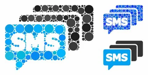 SMS queue Composition Icon of Circle Dots Stock Illustration