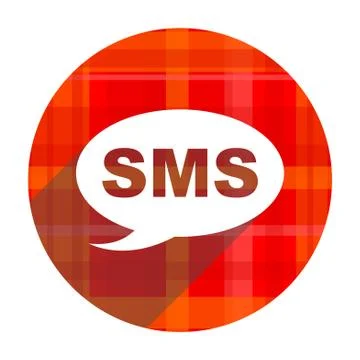 Sms red flat icon isolated. Stock-Illustration
