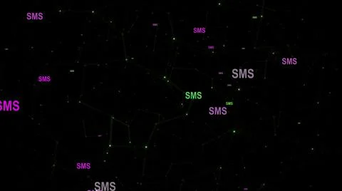 SMS text against network  background Stock Illustration