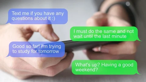SMS Texting Smartphone Bubbles Overlay Animation Stock Footage 108057747