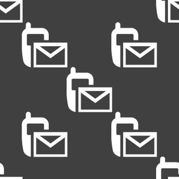 Sms web icon. flat design. Seamless pattern. Illustrazione stock