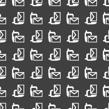 Sms web icon. flat design. Seamless pattern. Stock Illustration