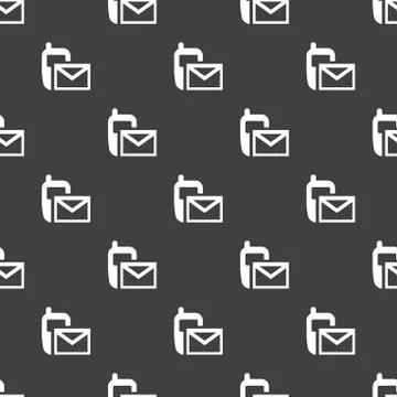 Sms web icon. flat design. Seamless pattern. Stock Illustration