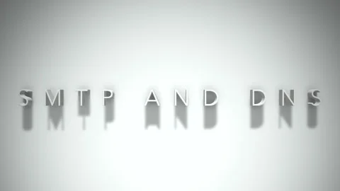 Smtp and dns 3D title animation white text on a white background Stock Footage 299647940