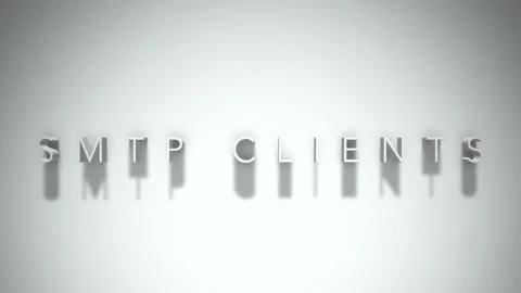 Smtp clients 3D title animation white text on a white background Vídeos de archivo 299647950