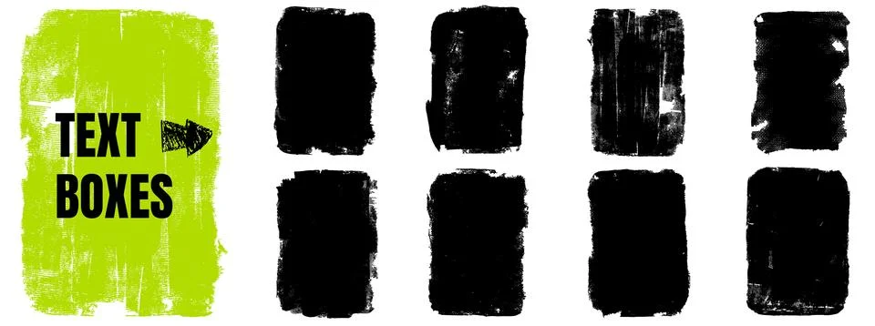 Smudge text box with rectangle shape and stamp effect for rough grunge layout. Stock Illustration