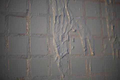 Smudges of paint on the wall. Foto stock