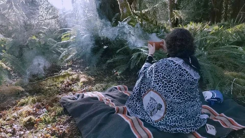 Smudging pot 5 Stock Footage 125889948