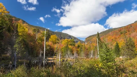Smugglers notch in autumn Video stock 131404151