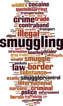 Smuggling word cloud Stock Illustration