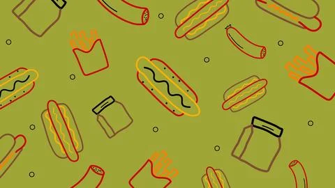 Snack and condiment background Illustrazione stock