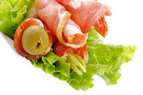 Snack of bacon Stock Photos