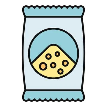 Snack bag with chips illustration for junk food concept Stock Illustration