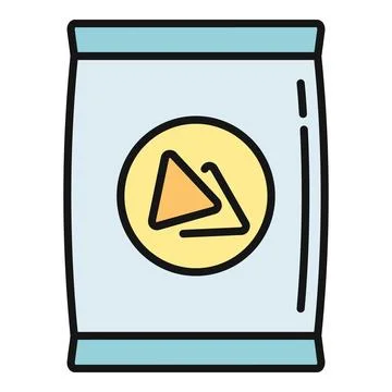 Snack bag representing crispy corn chips or nachos Stock Illustration