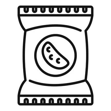 Snack bar icon outline vector. Biscuit nut food 库存插图