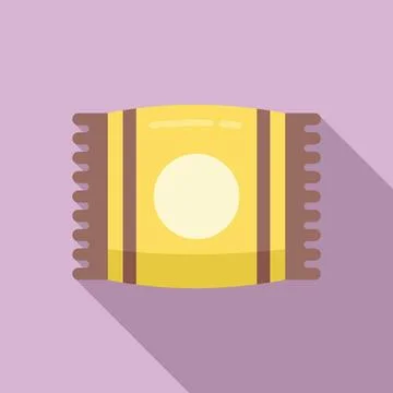 Snack bar pack icon flat . Granola energy 스톡 일러스트