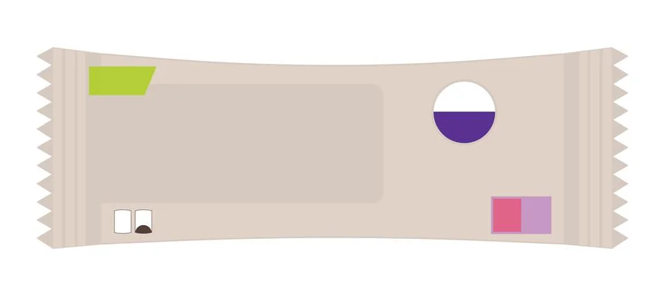 Snack bar packaging design. Flat vector illustration of protein bar icon. Stock Illustration