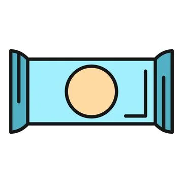 Snack bar packaging flat color vector icon Stock Illustration