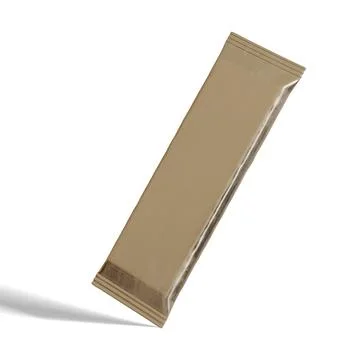 Snack bar packaging on white background, realistic texture, foil aluminium ( Illustrazione stock