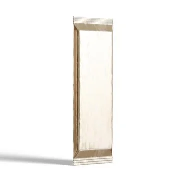 Snack bar packaging on white background, realistic texture, foil aluminium ( Illustrazione stock