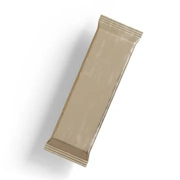 Snack bar packaging on white background, realistic texture, foil aluminium ( Stock-Illustration