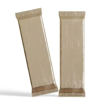 Snack bar packaging on white background, realistic texture, foil aluminium ( Illustrazione stock