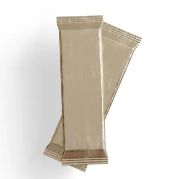 Snack bar packaging on white background, realistic texture, foil aluminium ( Stock-Illustration