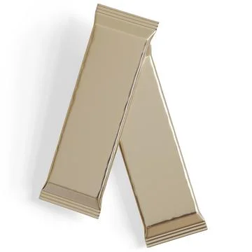 Snack bar packaging on white background, realistic texture, foil aluminium ( Illustrazione stock