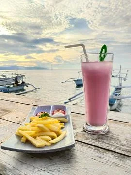 Snack on the beach Stock Photos