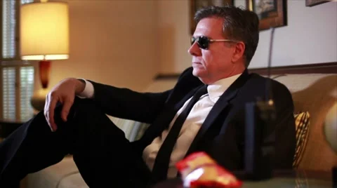 Snack Break for secret services agent Stock Footage 7760709