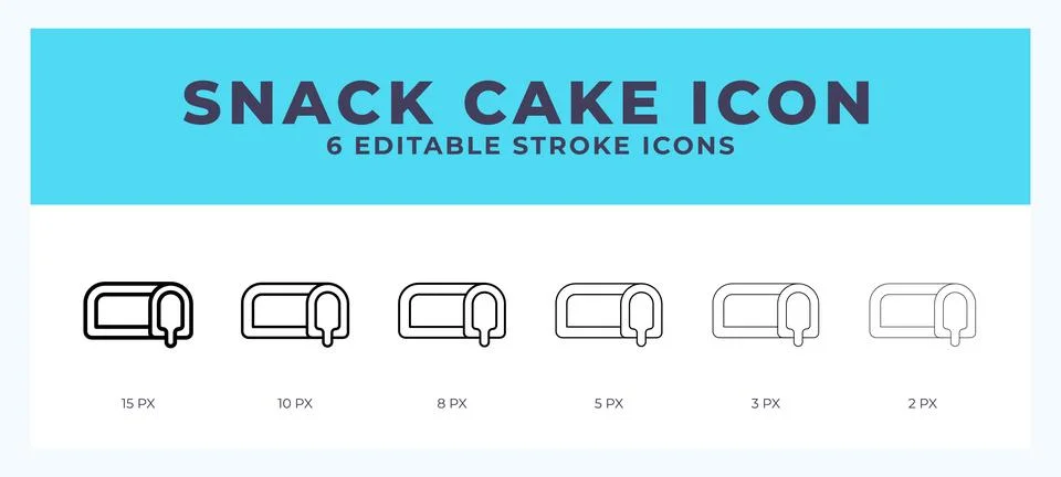 Snack cake icon illustration vector with editable stroke. 스톡 일러스트