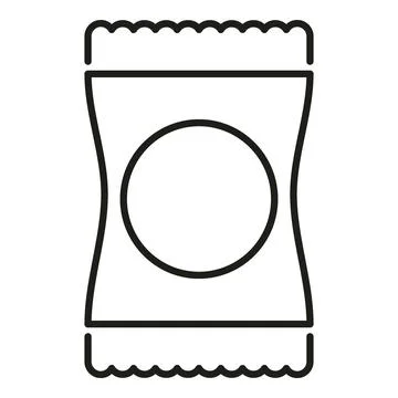 Snack candy wrapper packaging line art icon イラスト素材
