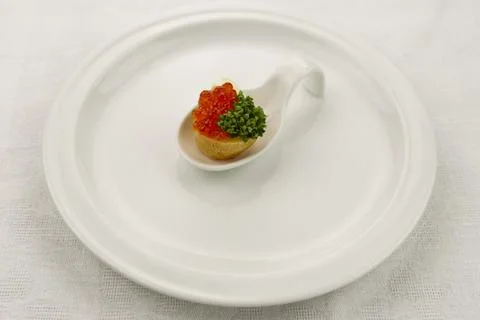 Snack with caviar Stock Photos