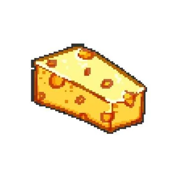 Snack cheese pixel art vector illustration Stock Illustration