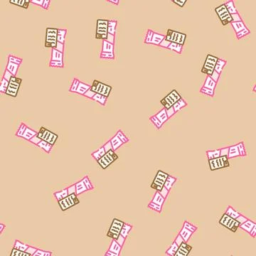 Snack chocolate candy food vector seamless pattern Stock Illustration