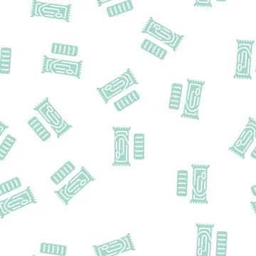 Snack chocolate glyph seamless pattern Stock Illustration