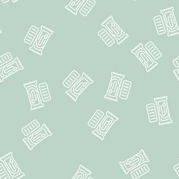 Snack chocolate line seamless pattern Stock Illustration