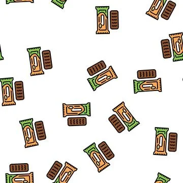 Snack chocolate vector seamless pattern Stock Illustration