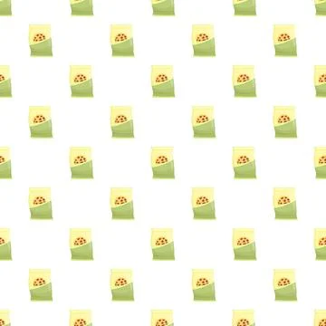 Snack cookie bag seamless repeat pattern background イラスト素材