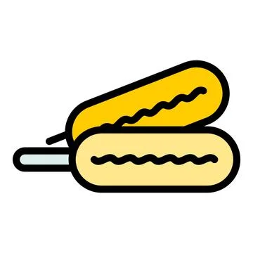 Snack corn dog icon vector flat Stock Illustration