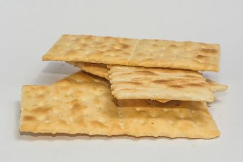 Snack crackers on white background Stock Photos