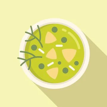 Snack cream soup icon flat vector. Gastronomy vegetable Ilustração Stock