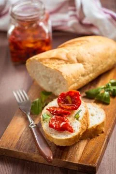 Snack of dried tomatoes Stock Photos