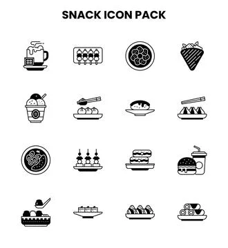 Snack DuoTone Design Icons Pack Stock Illustration