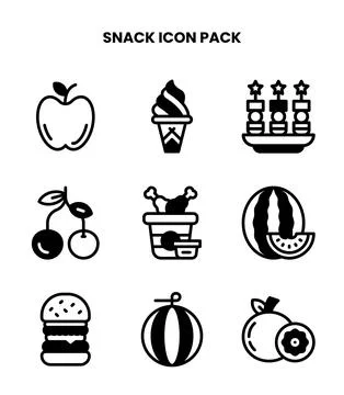 Snack DuoTone UI Icons Pack Stock Illustration