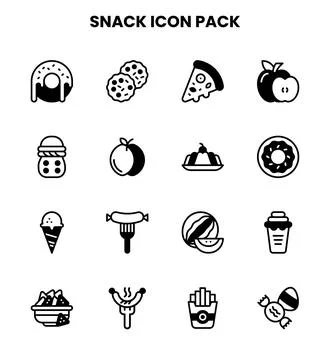 Snack DuoTone Vector Icons Pack Stock Illustration